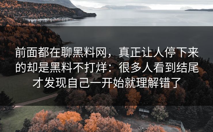 前面都在聊黑料网,真正让人停下来的却是黑料不打烊:很多人看到结尾才发现自己一开始就理解错了 前面都在聊黑料网,真正让人停下来的却是黑料不打烊:很多人看到结尾才发现自己一开始就理解错了